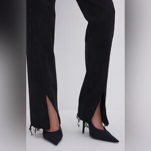 Good American Good Boy Twisted Slit Straight Leg Jeans Size 12/31